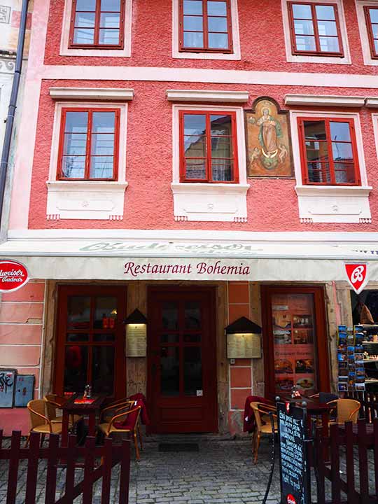 チェスキークルムロフ観光　レストランボヘミア（Restaurant Bohemia）