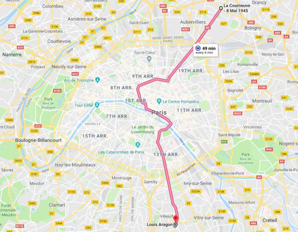 パリ観光　パリのメトロ（地下鉄）　路線7番
