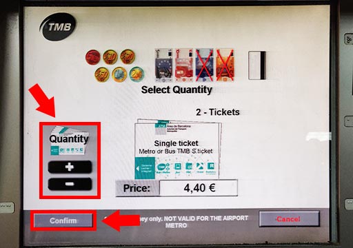 バルセロナ観光　地下鉄（メトロ）　チケットの買い方　自動券売機