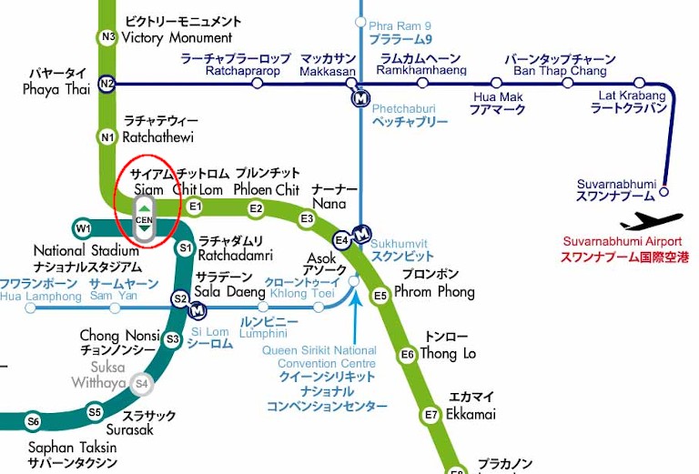 bangkok-BKK-map-transport-zoomin バンコク BTSスカイトレインの路線図