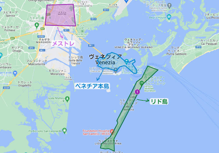 venice-recommended-areas-to-stay ベネチアの宿泊エリアの地図
