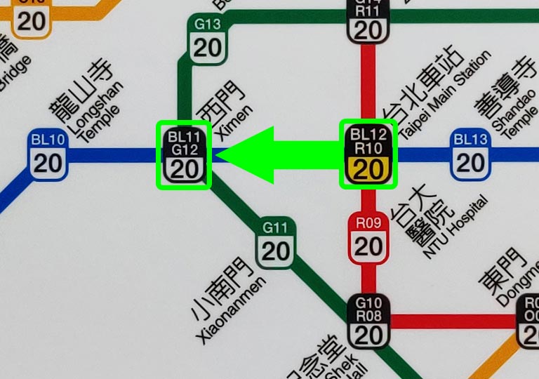 台北MRTの路線図