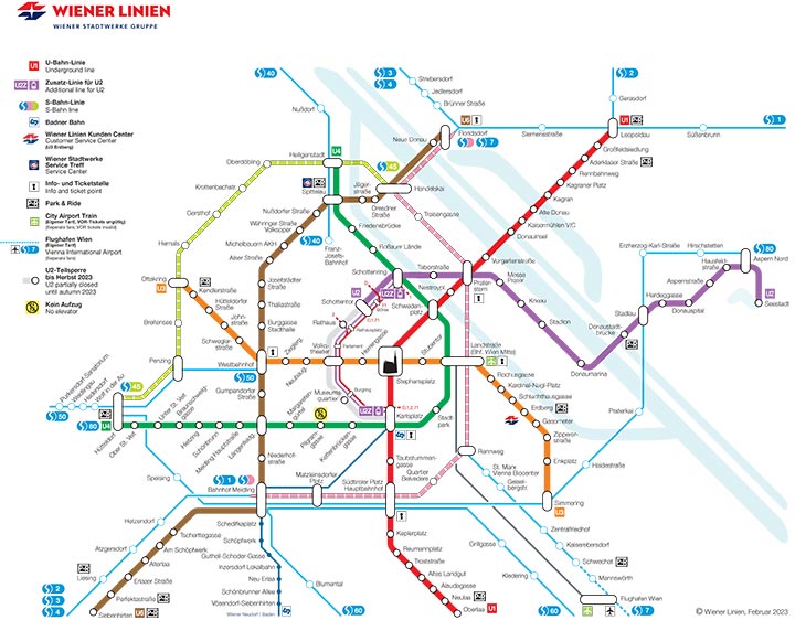 ウィーン交通機関の路線図