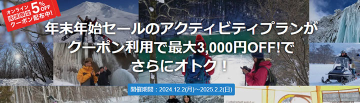 アクティビティジャパン 年末年始キャンペーン