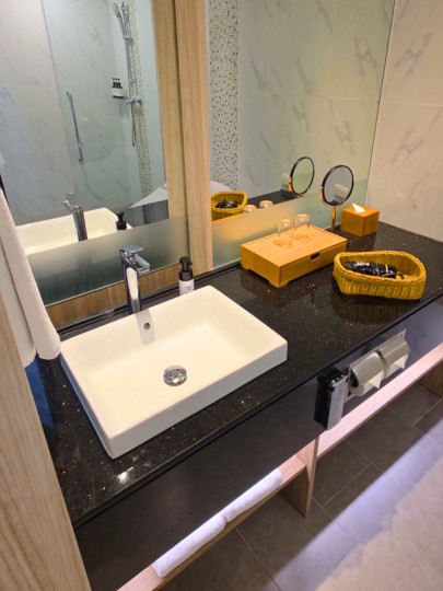 bangkok-solaria-nishitetsu-hotel-standard-twin-room-bathroom-wash-basin ソラリア西鉄ホテルバンコク スタンダードツインルームの洗面台