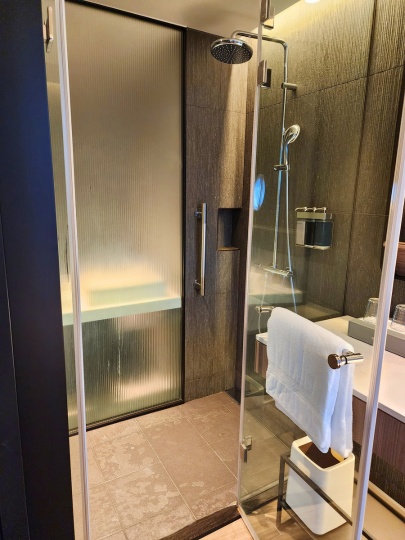 hotel-resonance-taipei-hilton-twin-room-bathroom-shower ホテルレゾナンス台北 タペストリー コレクション by ヒルトン ツインルーム バスルームのシャワー